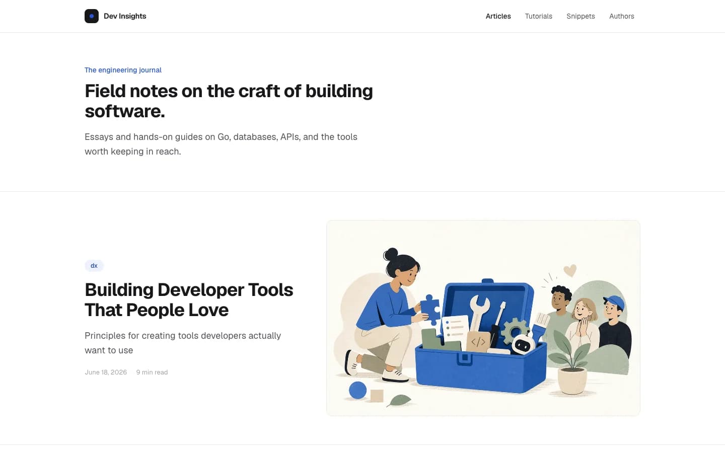 The Dev Insights site, running on Atlas